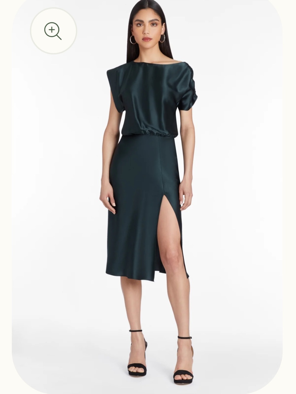 Amanda Uprichard Elroy Midi Dress with Side Slit NWT